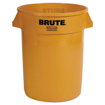 Rubbermaid® Commercial Round Brute Container, Plastic, 32 Gal, Yellow freeshipping - TVN Wholesale